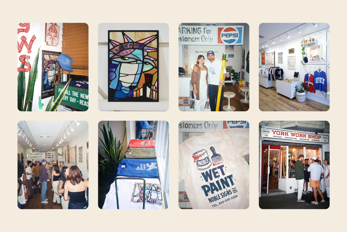 Images from a York Work Shop website case study laid out in a grid pattern