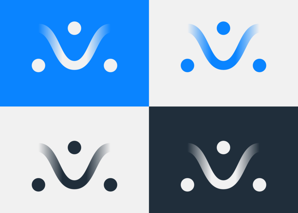 The Voiceloom brandmark in 4 different colorways