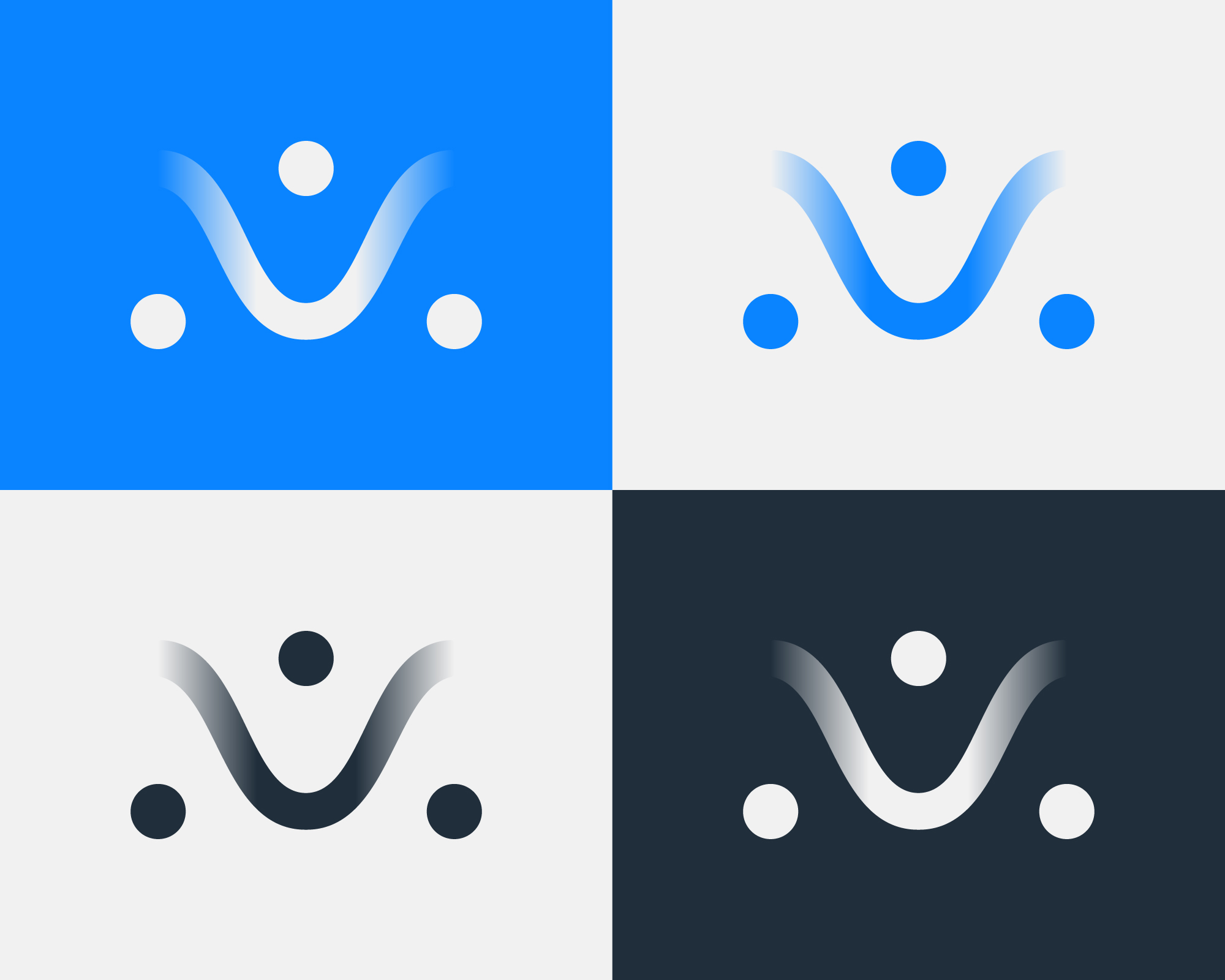 The Voiceloom brandmark in 4 different colorways