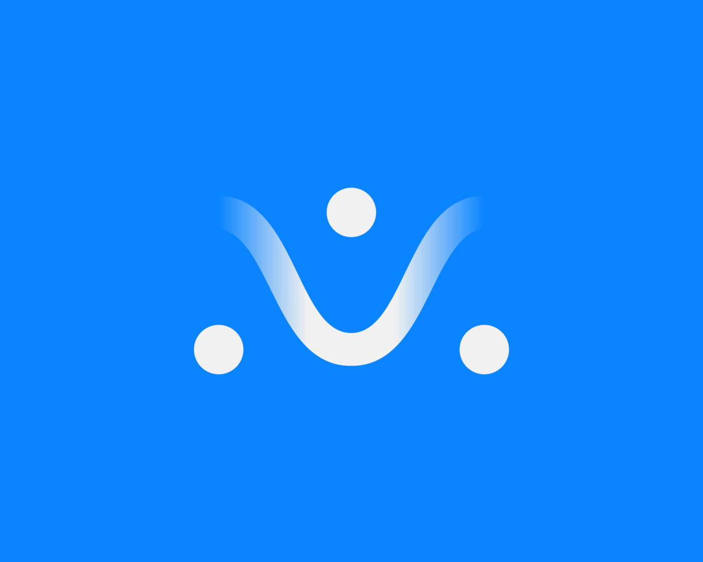 Voiceloom logomark in white on vibrant blue.