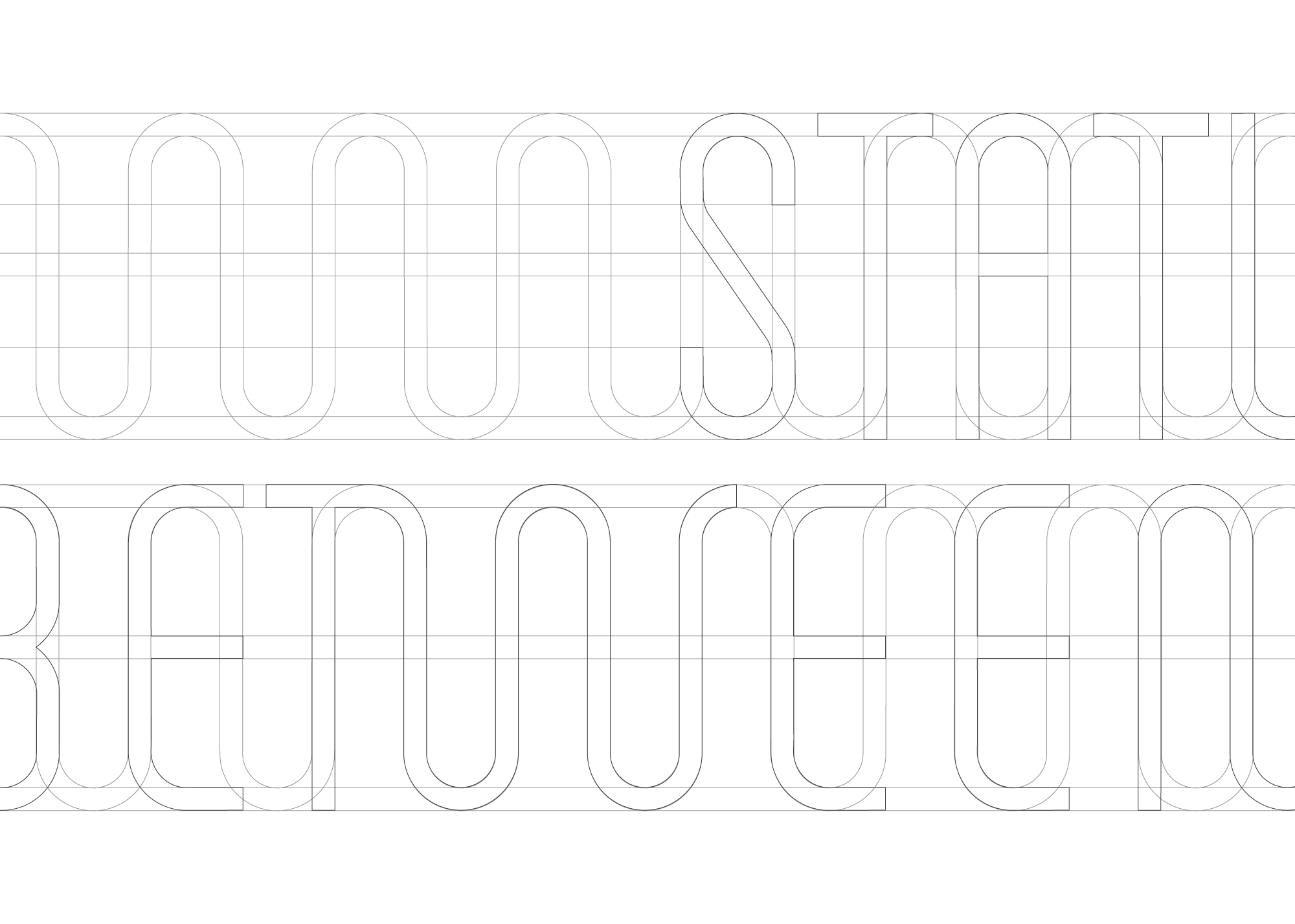 Guidelines showing the Between logo process and the similarities to the Status logo