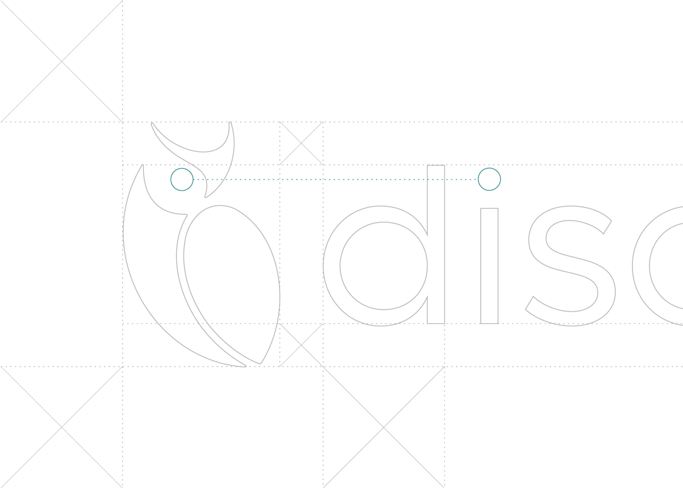 The design anatomy of Discern's primary logo lock-up.