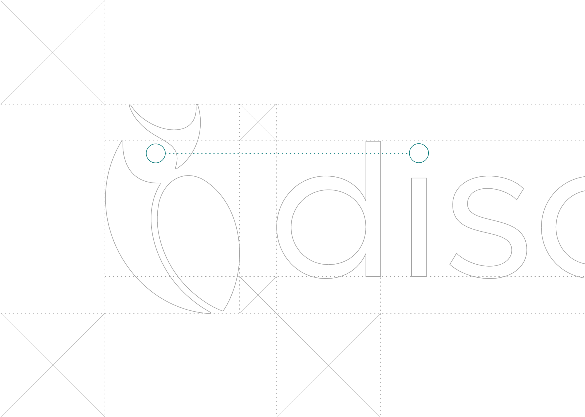 The design anatomy of Discern's primary logo lock-up.