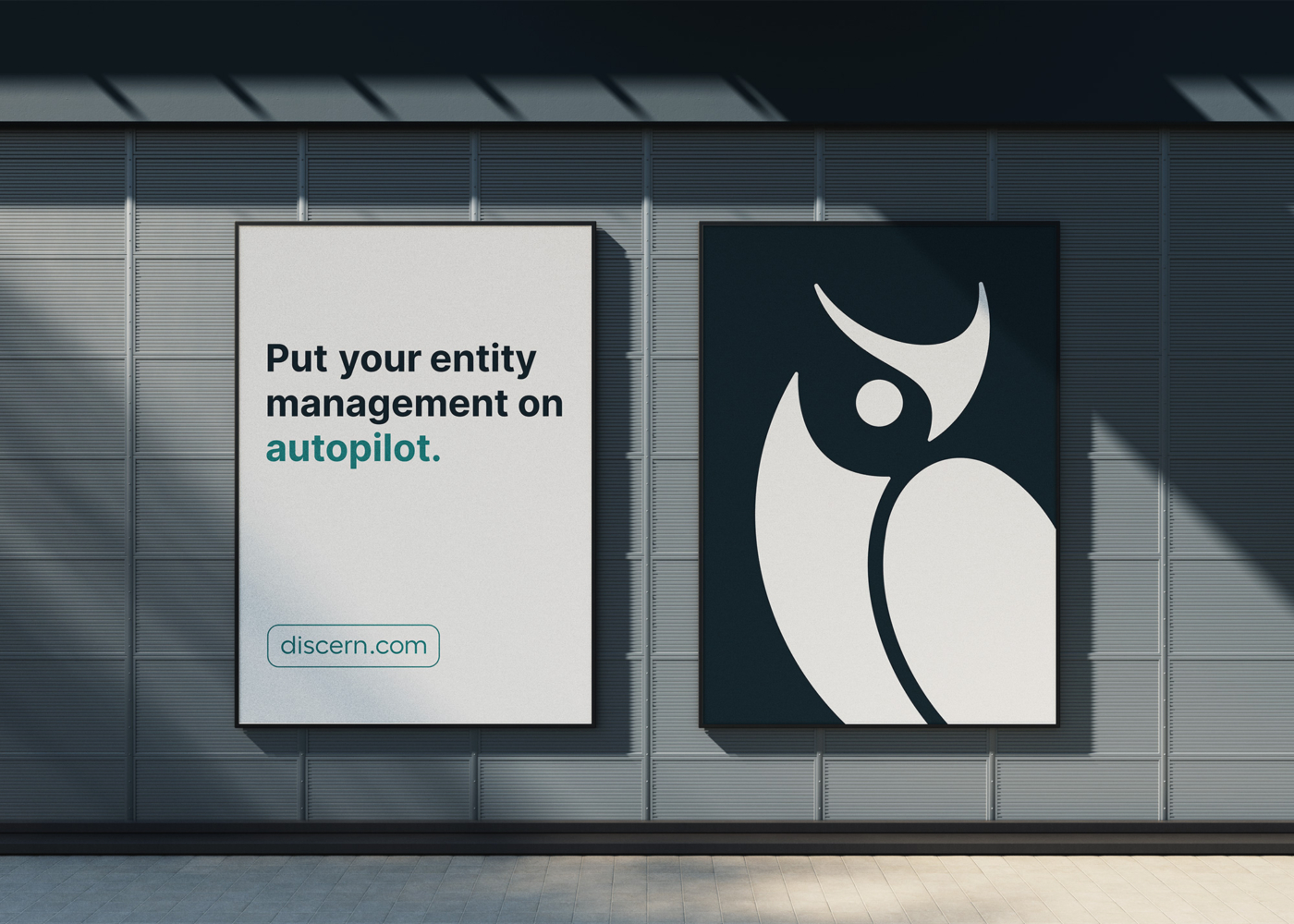 Posters of the Discern branding and visual identity