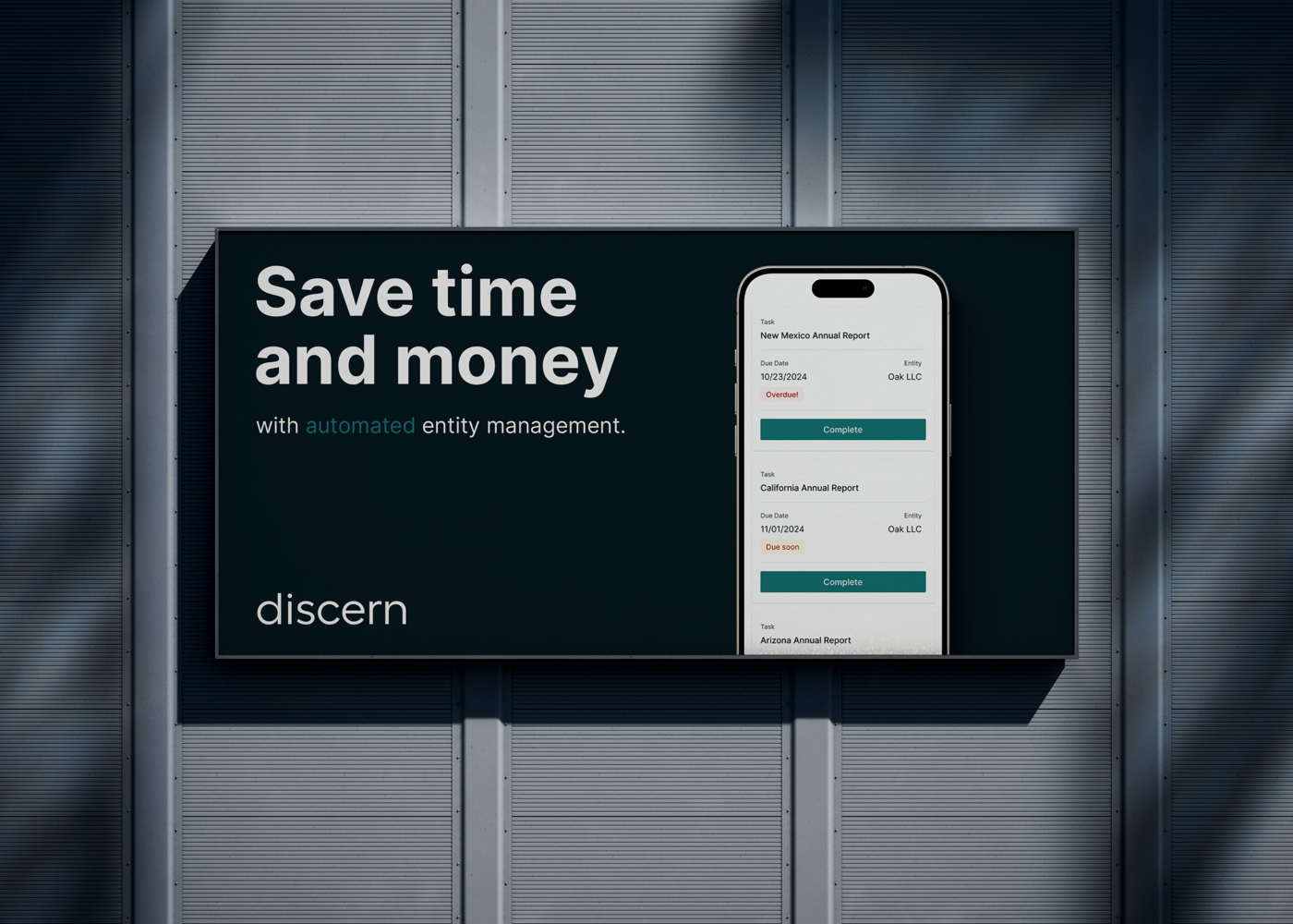 Discern Visual Identity brand billboard