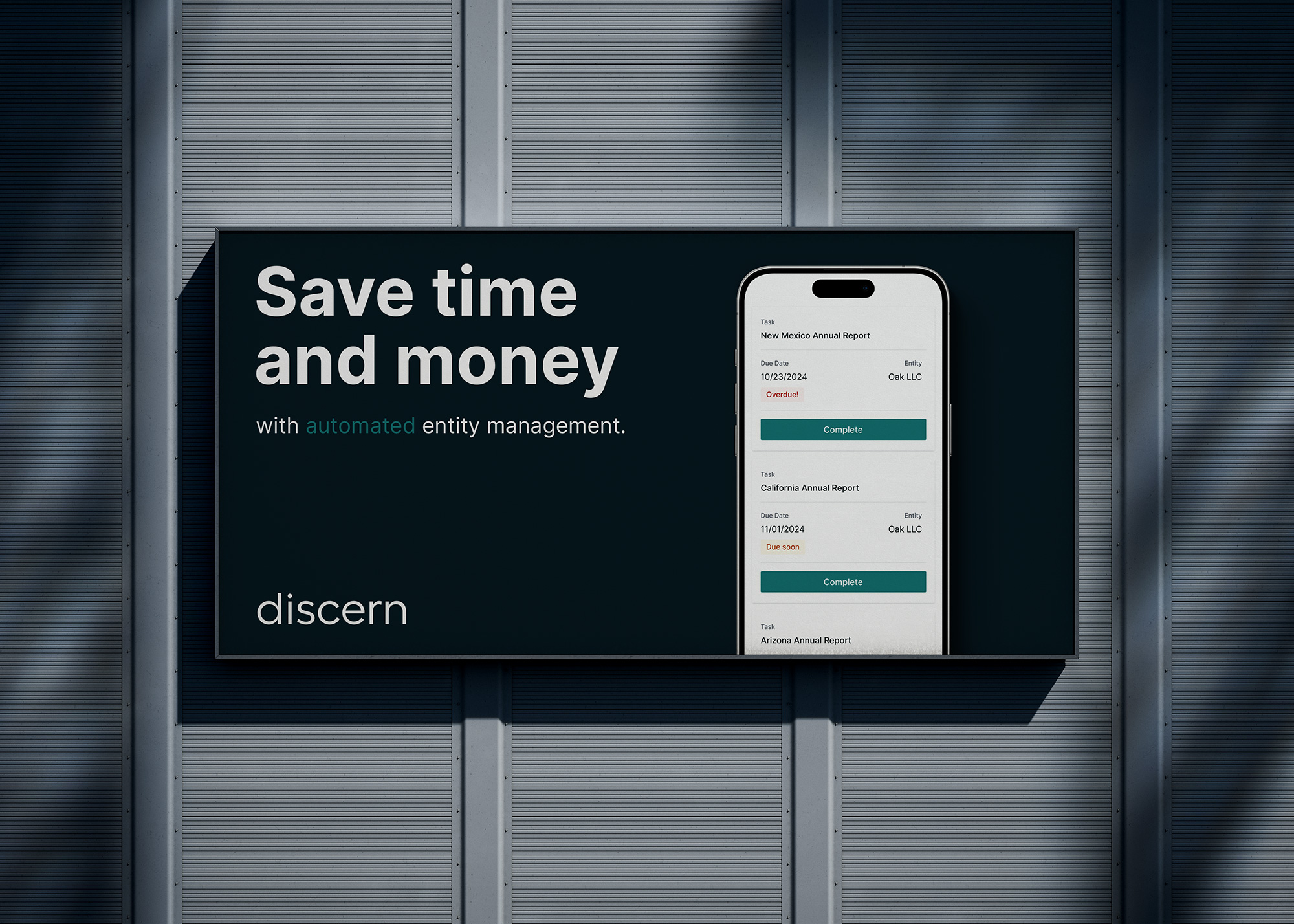 Discern Visual Identity brand billboard