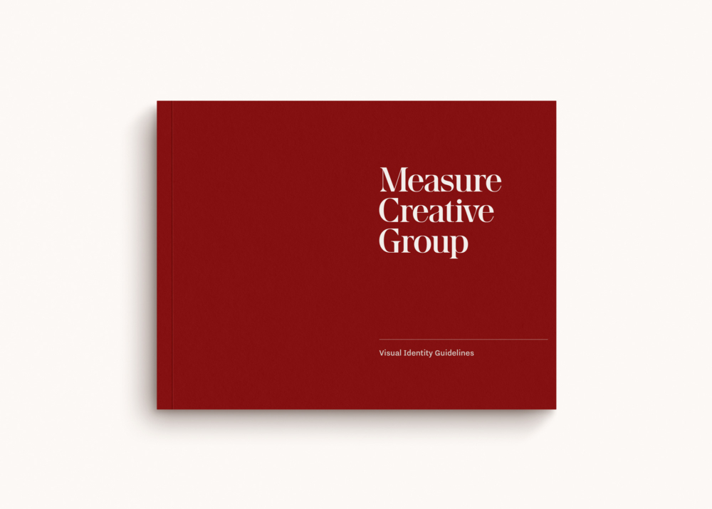 Cover page of the Measure Creative Group Visual Identity Guidelines