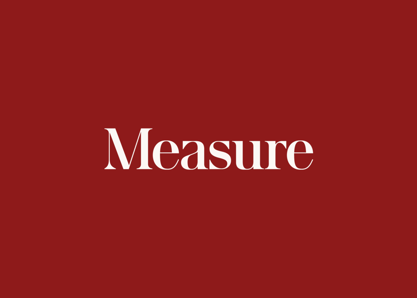 Measure logo wordmark in white on red background