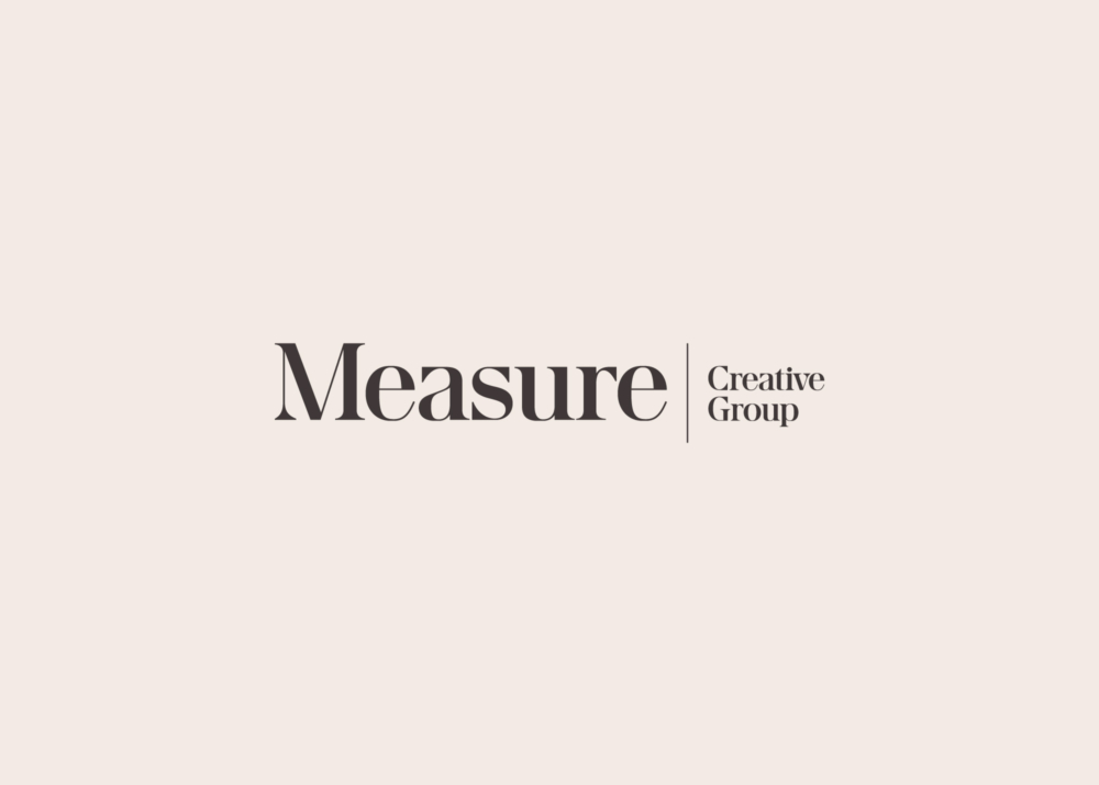 Measure Creative Group expanded wordmark logo in black on cream