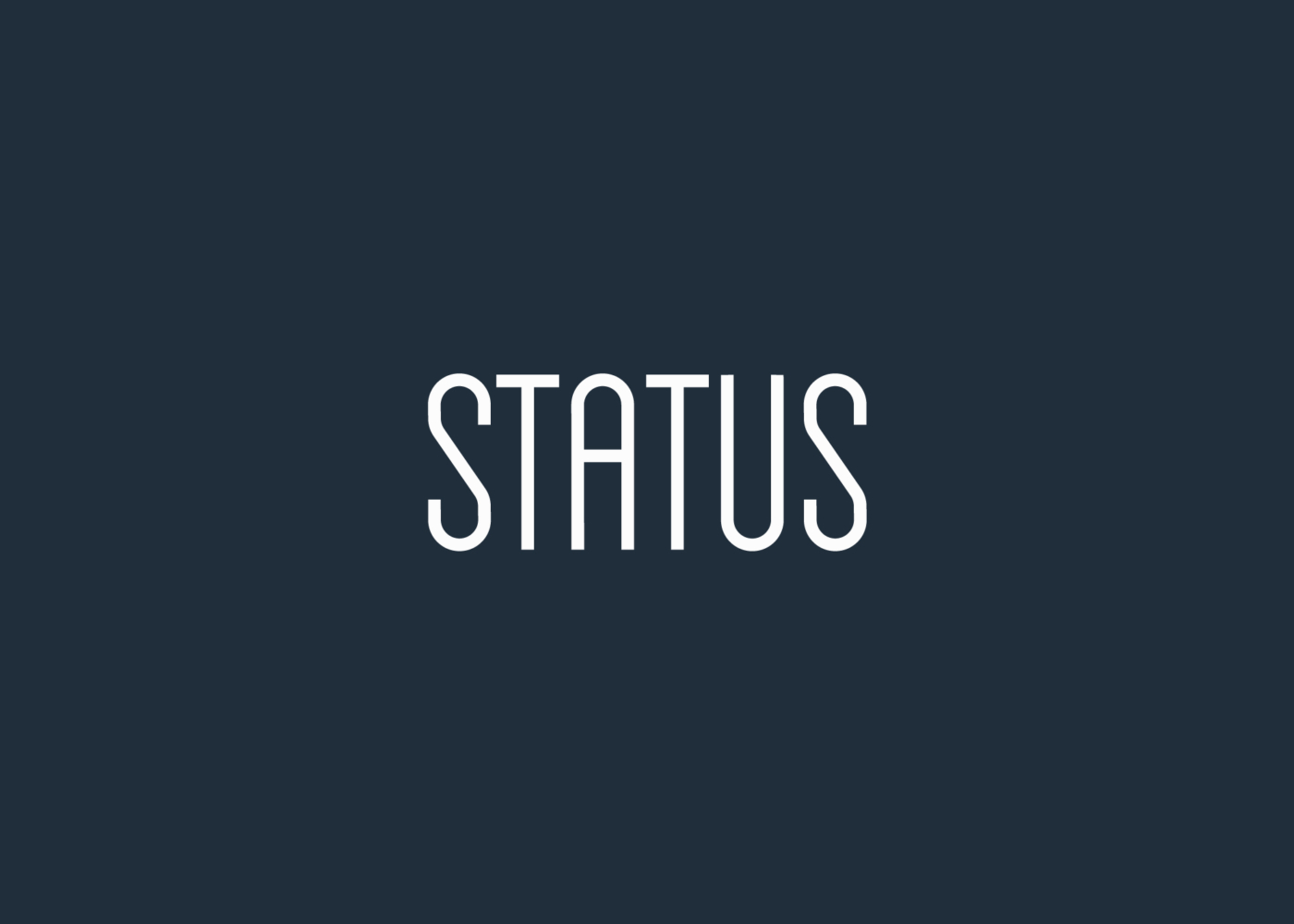 Status Wordmark Logo in white on blue