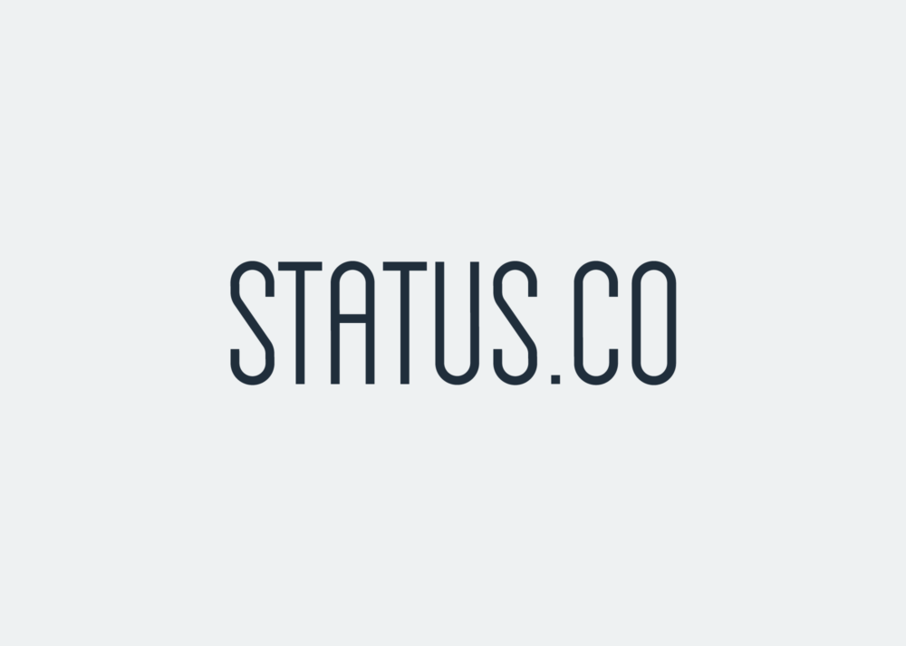 Status.co Logo in blue on white