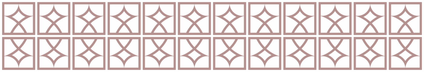Motif border created by dozens of BLAQD brandmarks positioned next to each other in two rows.