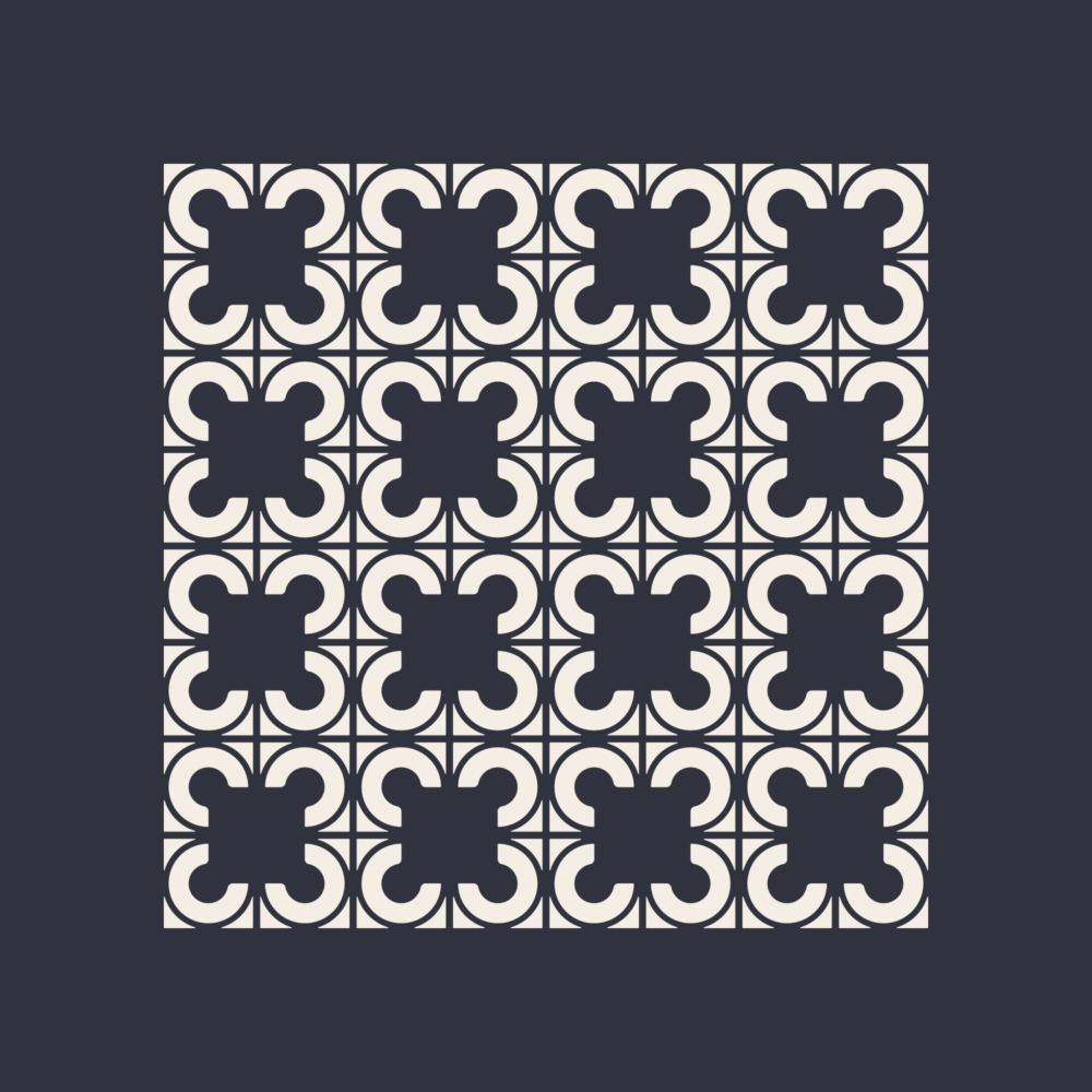 A pattern motif created from the Corner Booth Hospitality brandmark