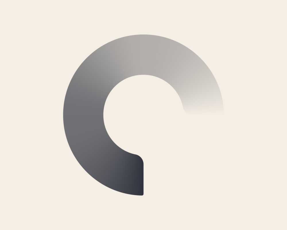 Corner Booth Hospitality C Mark in navy blue gradient on a cream background