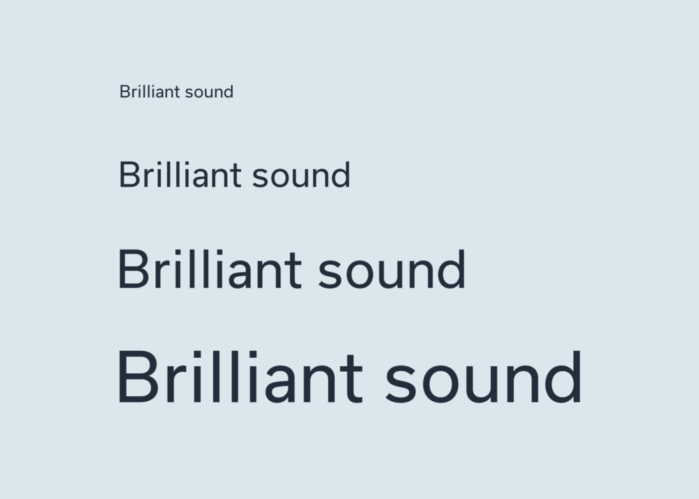 Typography sample showing Brilliant Sound in various sizes