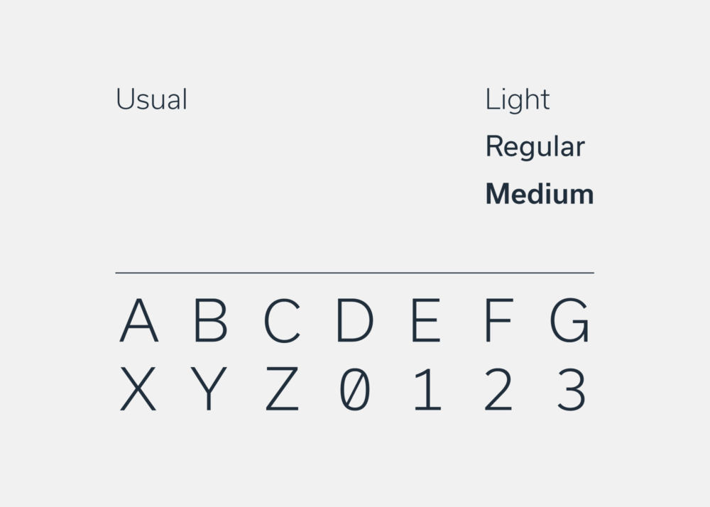 Small typography sample for the Status visual identity