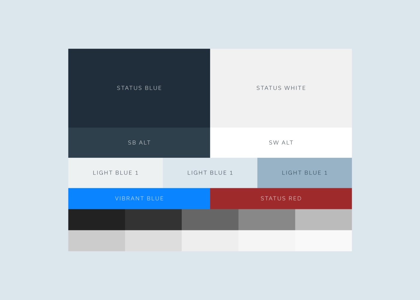 Color palette for the Status brand identity.