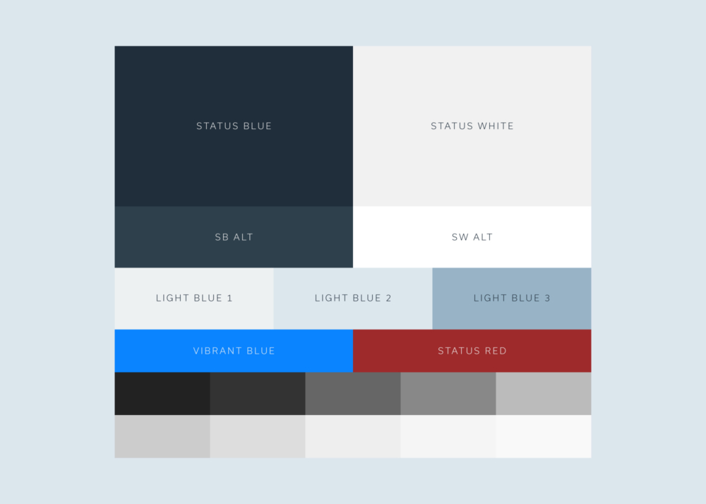 Color palette for the Status brand identity.