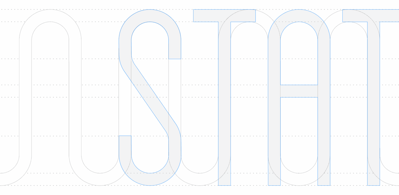 A line illustration showing the soundwave pattern that served as a guide for the Status wordmark.